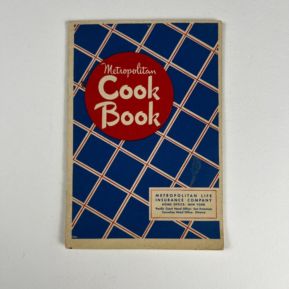 Metropolitan Life Insurance Cook Book 1948 Vintage Booklet Blue Red Mid Century